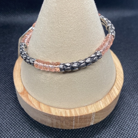 💞ALEX AND ANI💞Heart & Pink Beaded Wrap in Rafaelian Silver - Picture 3 of 6